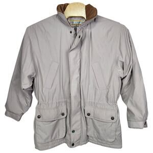 Vtg Men's Free Country USA Parka Jacket Large Elbow Patch quilted blanket lined